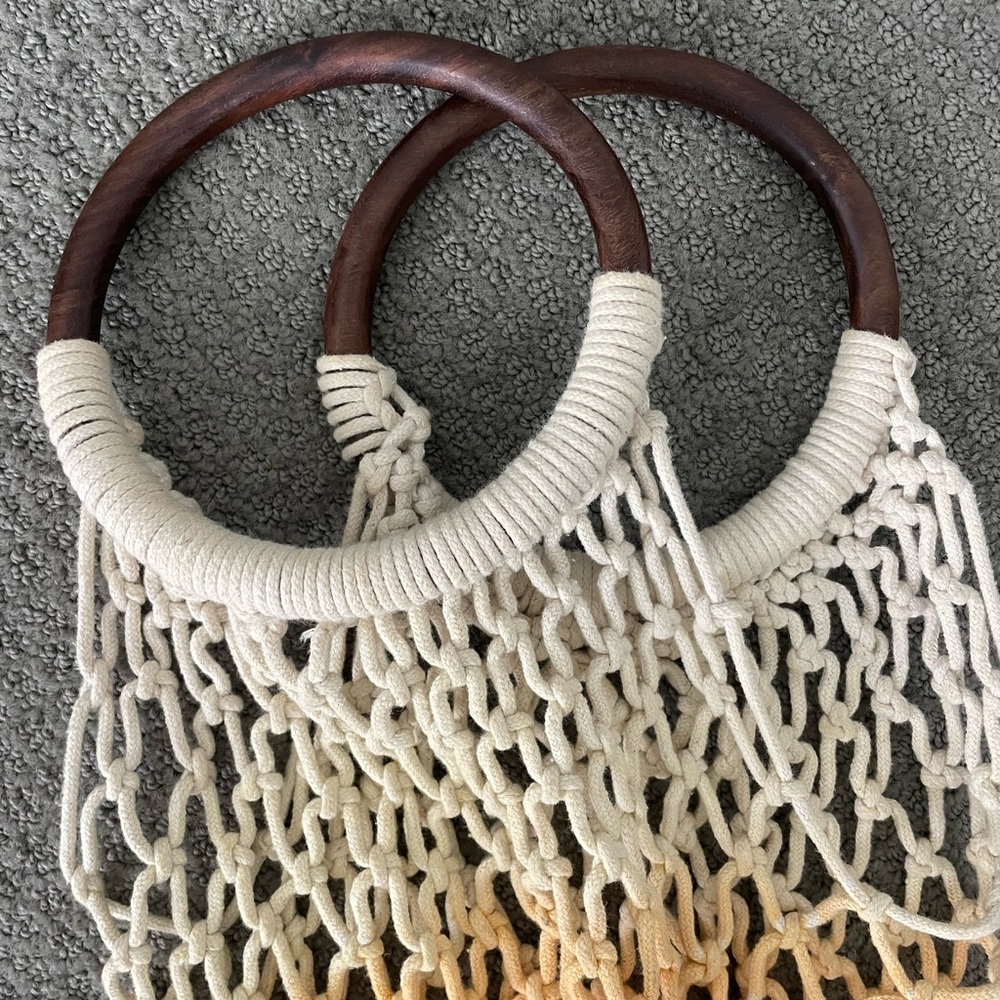 Vintage ombré woven beach bag - Picture 2 of 4